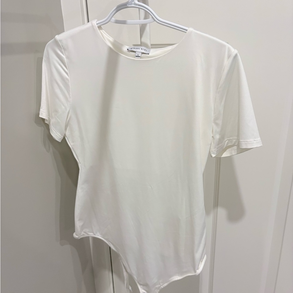 Gianni Bini White Short Sleeve Bodysuit